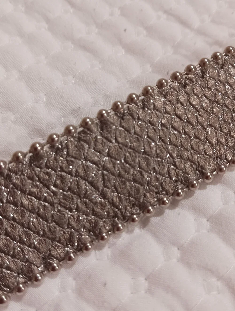 BB Simon Embossed Leather Ball Chain Belt